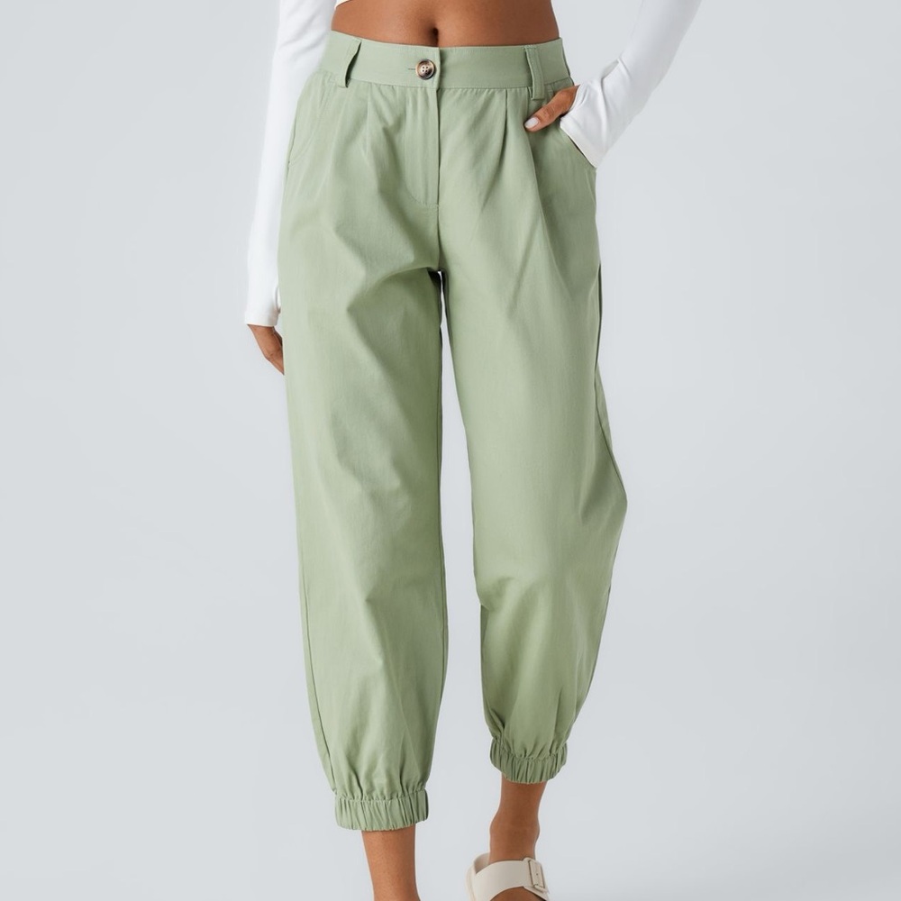 NWT Halara Green Mid Rise Casual Cotton Joggers Size XL